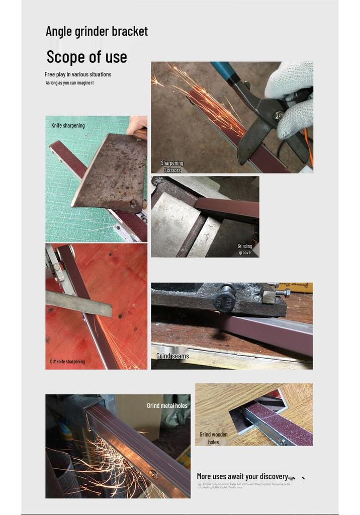 Mini Angle Grinder Belt Sander: DIY Sandpaper Machine for Woodworking and Polishing