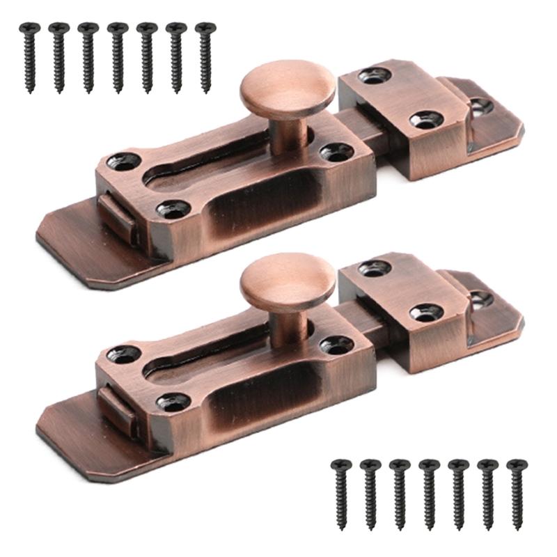 

Простий у встановленні Push Pull Блокіратор дверних замків без свердління Підходить для дверей різної товщини для домашніх аксесуарів червоний/бронзовий