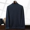 Semi-turtleneck Cashmere Sweater Men's Double-strand Thickened Solid-color Sweater Loose-knit Wool