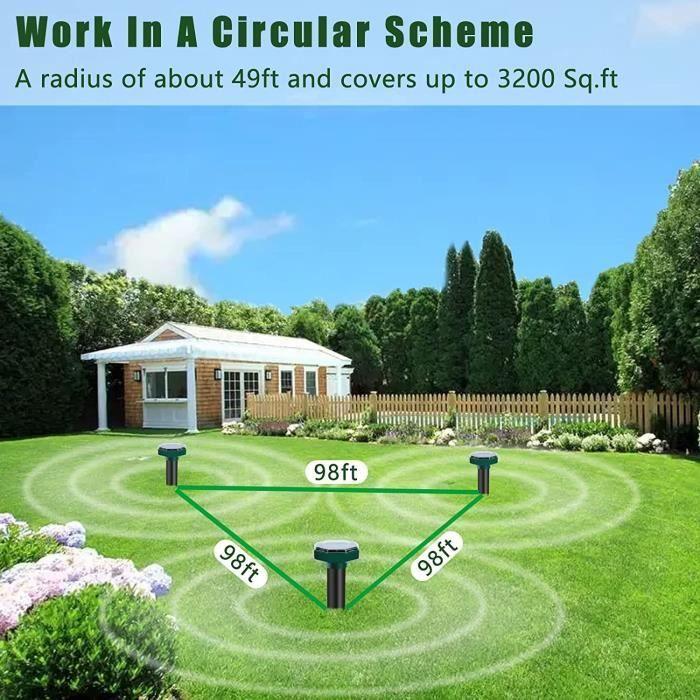 Anti Taupe Ultrason Solaire 8 pièces, Utilisable dans Les Jardins, Les Terrasses et Les Pelouses pour Repousser Les Taupes
