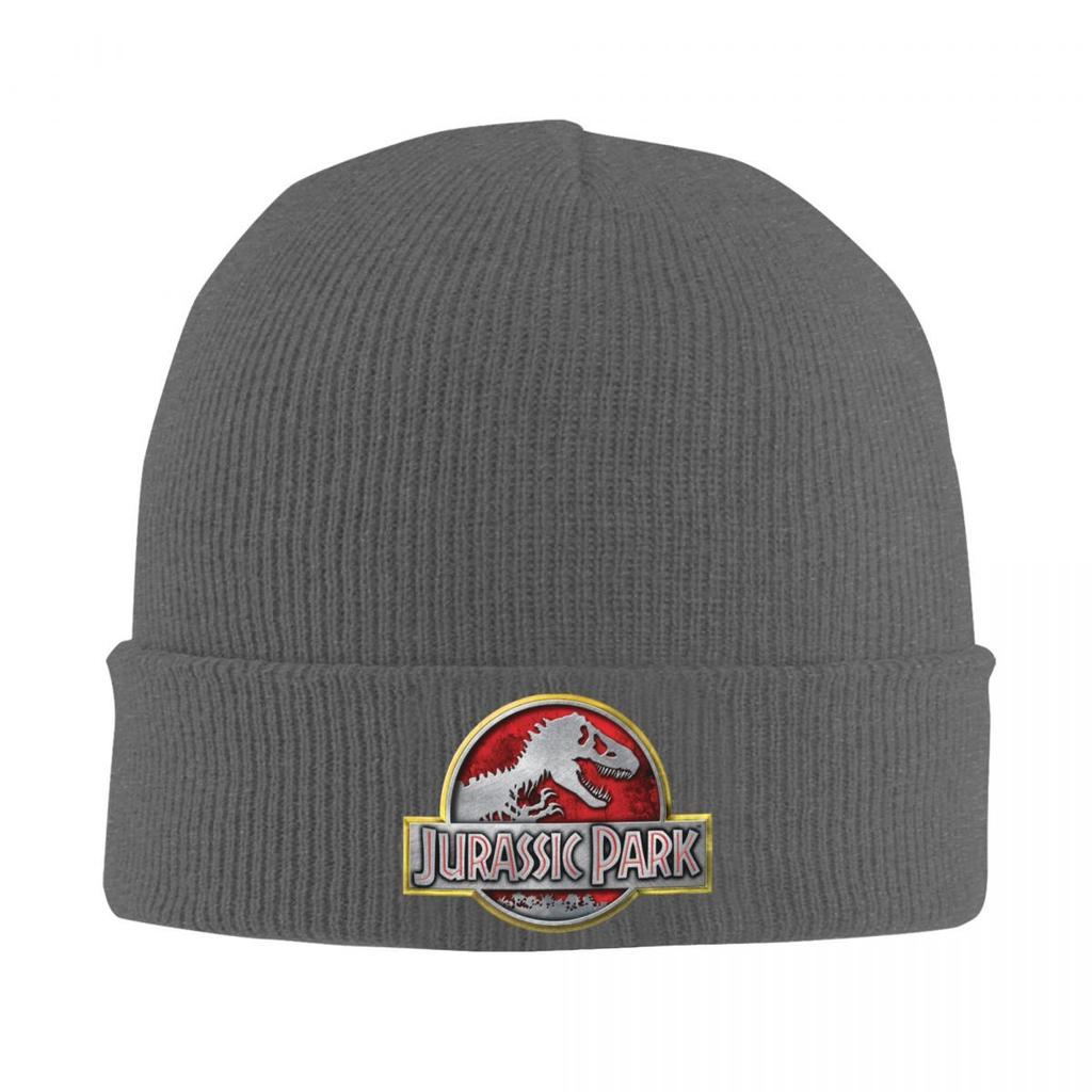 Dinosaur Jurassic Park Knitted Caps Women's Men's Skullies Beanies Autumn Winter Hats Acrylic Crochet Melon Cap