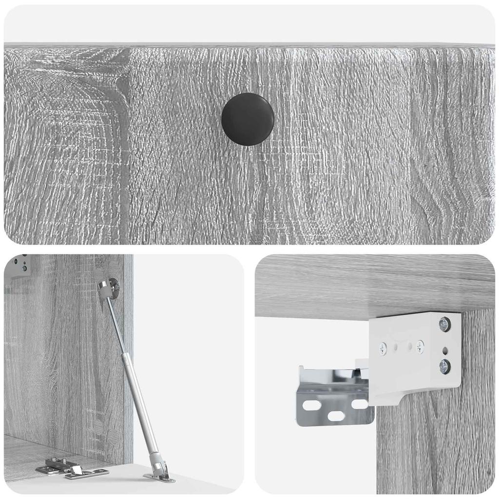 Wall Mounted TV Cabinet 59.5 x 31 x 30 cm Grey Sonoma