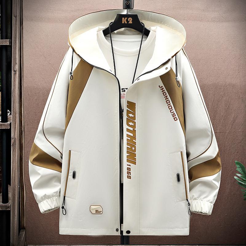 Spring and Autumn Holiday Two-piece Jacket Men's Hooded Hong Kong Style Jacket Men's Youth Korean Style Trendy Student Thickened Jacket