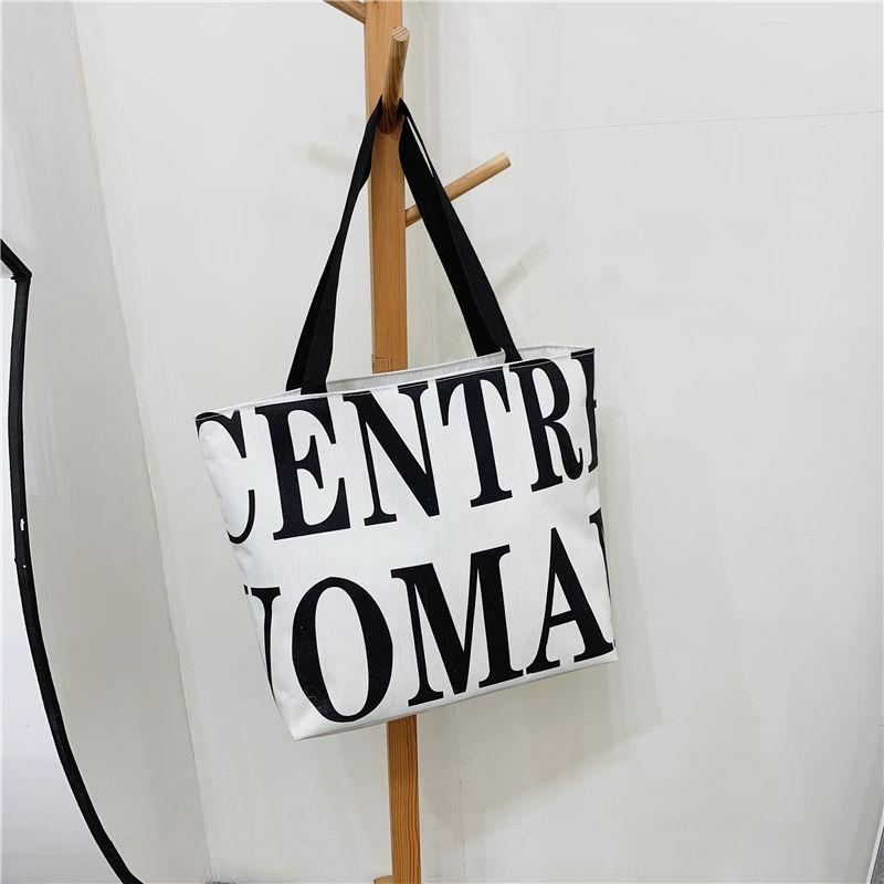 New Canvas Printed Women's Bag Fashionable Versatile Shopping Handbag Tote Bag Large-capacity Student Class Shoulder Bag