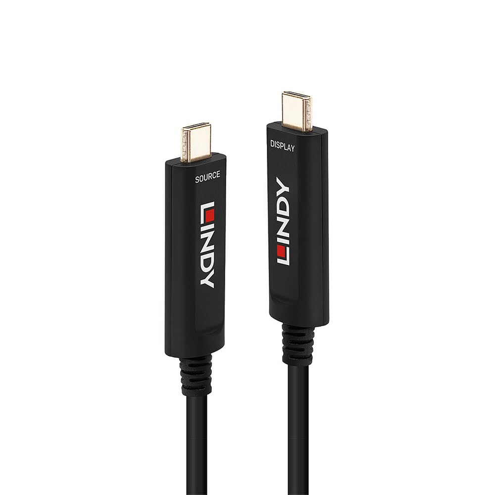 

LINDY 5m USB Fiber Optic Hybrid Only Type-C Cable, Audio/Video (Model Number 38501)