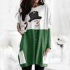 Snowman Print Long-Sleeved T-Shirt Dress for Autumn/Winter 2023