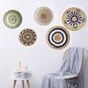 Boho Woven Wall Basket Decor Seagrass RusticNatural Round Wall Hanging Baskets for Bedroom Livingroom Home Wall Art Decoration