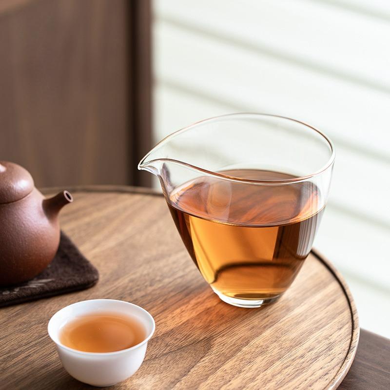 200ml Heat-resistant Glass Fair Cup Transparent Teacup Household Kung Fu Cha Hai Dispenser Justice Cup Tea Set Accessories New