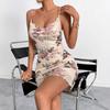 Spring/Summer French Style Rose Mesh Slip Dress