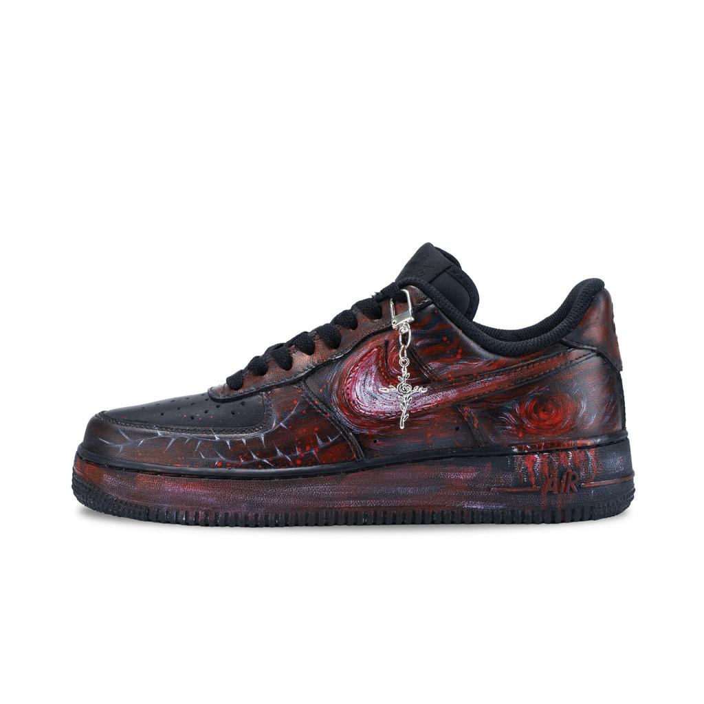 Nike Air Force 1 Night Ash Rose Amortyzacja Oddychające Niskie Buty do Skateboardu Unisex Czarne Czerwone CW2288-001(Zespół626-)