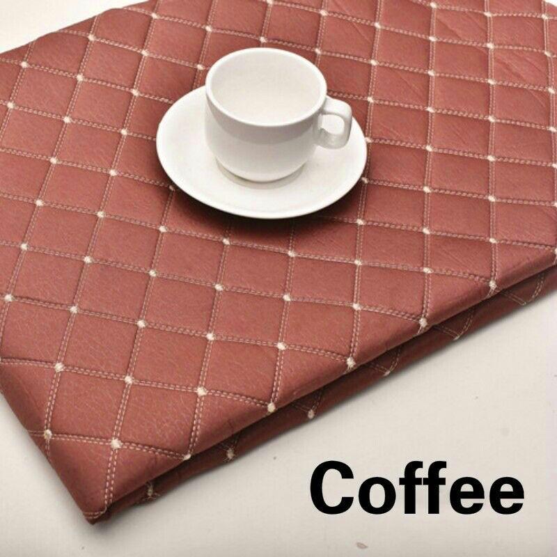 100cm Plaid Embroidery Sponge Fabric Imitate Leather Thick Quilted Cloth for Car Interior DIY Roof Seat Home Upholstery Material