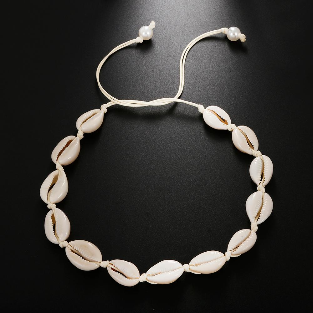 Seashell Necklace Women Summer Beach Choker Bohemian Rope Beads Collar Jewelry Accessories