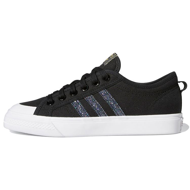 Adidas Originals Nizza Low Top Skate Shoes Women Sneakers Black Blue FX9004