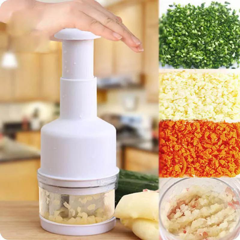 

304 Stainless Steel Manual Hand Chopper Versatile Food Cutter Handy Mincer Crusher & Dicer for Garlic Onion Ginger Carrot Chili