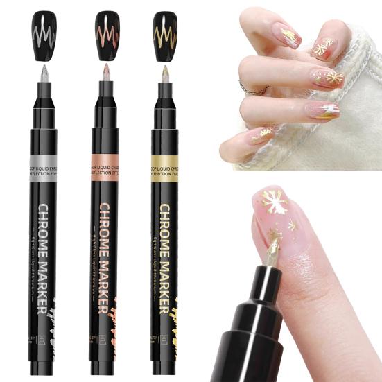 Set Penne per Nail Art per Unghie Gel Fai da Te Pennarello per Nail Art Disegno Pittura Penna Liner Punta 0,5 mm Asciugatura Rapida Kit di Strumenti per Manicure da Casa Salone