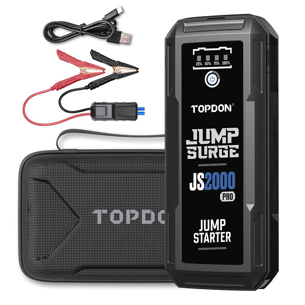 TOPDON JS2000PRO 2500A Jump Starter Power Bank Car Starting Device 16000Mah For 8.0L/6.0L Emergency Car Battery Jump Starter JS2000PRO