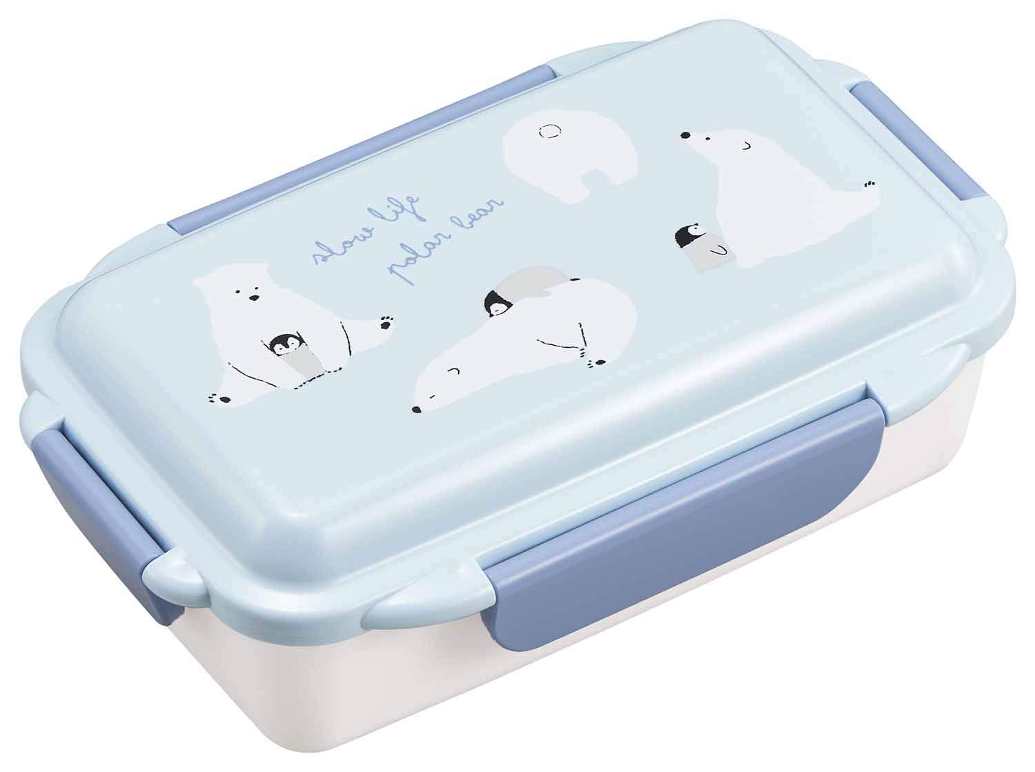 

OSK Bento Box Lunch Box Polar Bear 500ml Made in Japan Dishwasher Safe [With Dividers/4-Point Lock/Pressure-resistant Placing/Silver Ion] PCD-500