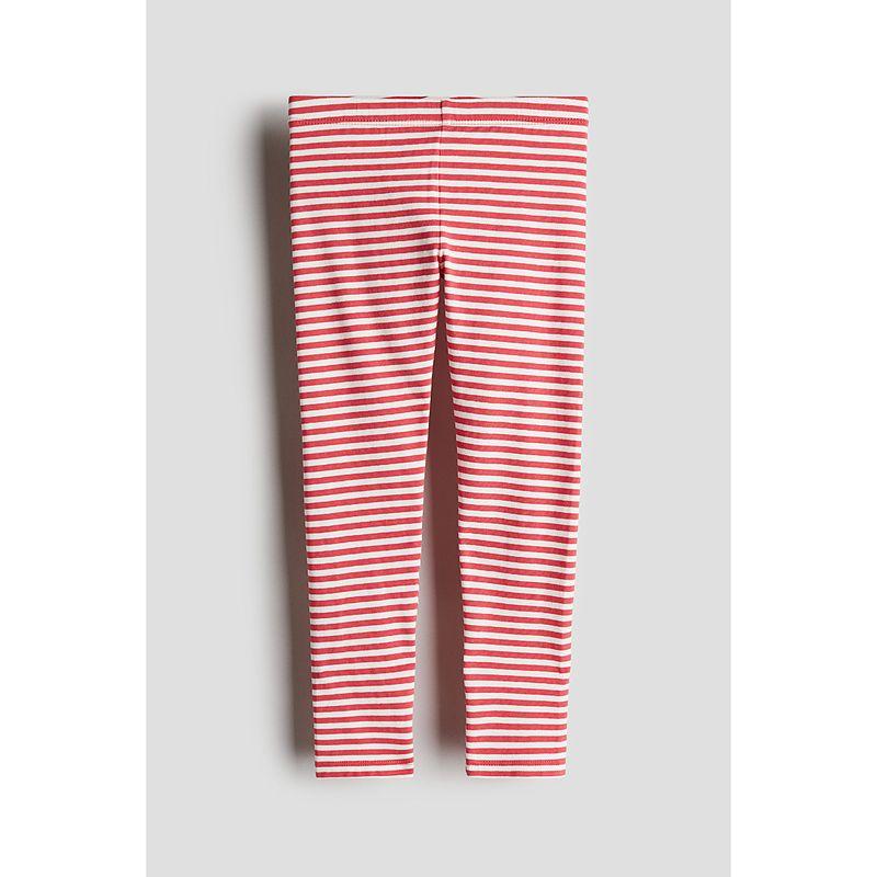 

HM Children s Clothing Girl Pants 2025 Autumn New Arrival Stripes Soft Elastic Waist Jersey Leggings 0620216