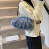 Women Faux Fur Shoulder Bag Winter Warm Soft Plush Hobo Bag Large Capacity Purse Fluffy Dumpling Pouch Underarm Chain Bag