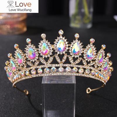 Mode Barock Luxus Kristall Ab Brautkrone Diadem Wassertropfen Diadem Diademe Für Frauen Braut Hochzeit Haarschmuck