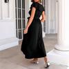 Women's Fashionable Solid Color V-neck Sleeveless Dress