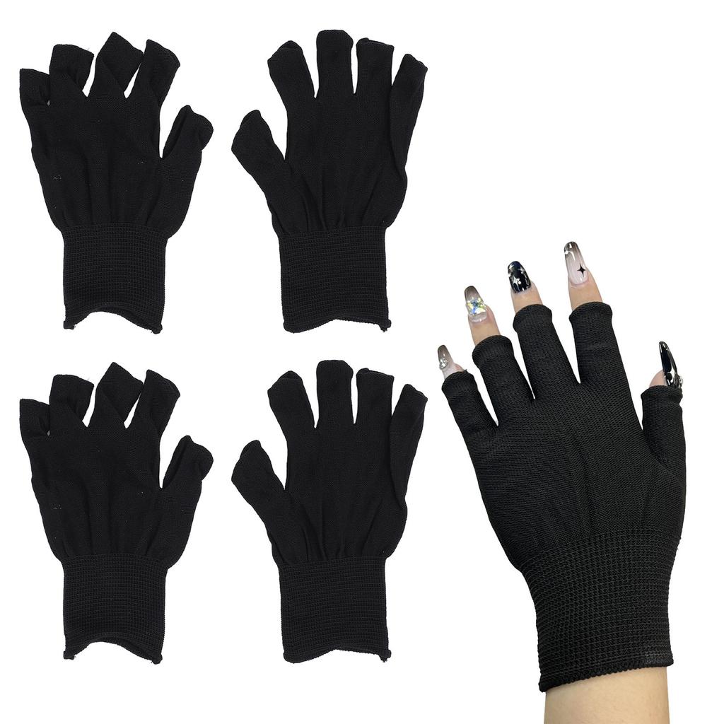 2 Pairs Nail Lamp Gloves Fingerless Nail Light Gloves Breathable Nail Light Gloves for Home Manicure