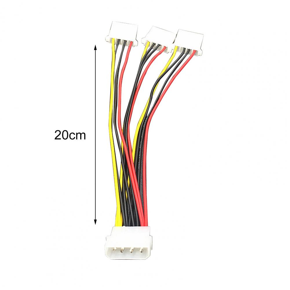 20cm Power Supply Adapter Cable Big 4-pin 1-to-3 Male to Female IDE Molex Power Extension Cable Adapter Cord 4pin
