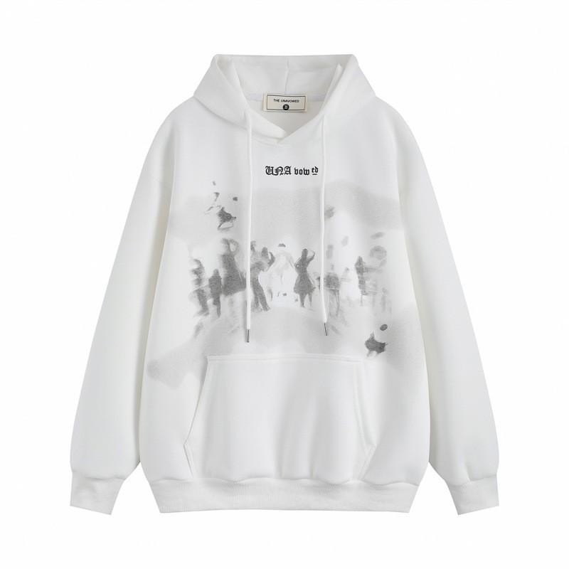 Unisex Oversized Hoodie With Streetwear Graphic Print Loose Fit Cotton Blend Pullover Fall Casual Wear