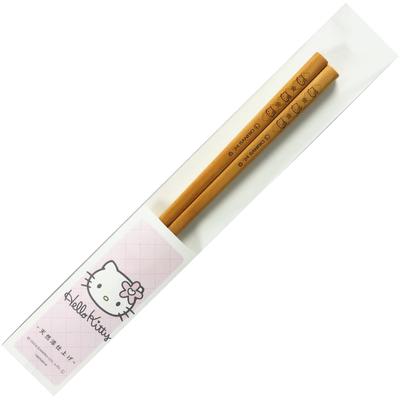 Sanrio Hello Kitty Chopsticks Natural Wooden Baira Generation Heisei Showa Heisei Retro Tableware Kitty Goods Miscellaneous Goods Brown 22.5cm 90's