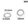 100Pcs M3-M16 Galvanized Carbon Steel Internal Toothed Lock Washers for Electrical Equipment Installation Repairs