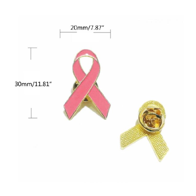 10Pieces Ribbon Enamel Lapel Pins for Women Girls Breast Cancer Brooch Party