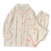 Frühlings- und Herbst-Pyjama Einfacher Stil Wolkenbaumwolle Langarmhose Erdbeerbedrucktes Hausanzug-Set Echte Aufnahme