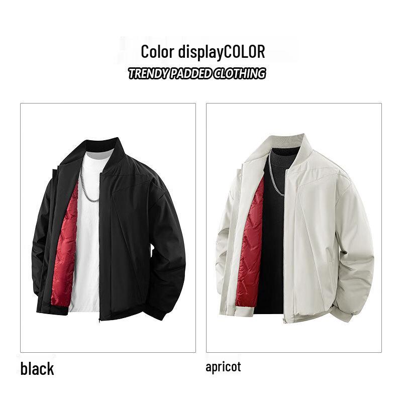 Jeanswest Men's American Style Baseball Collar Padded Jacket