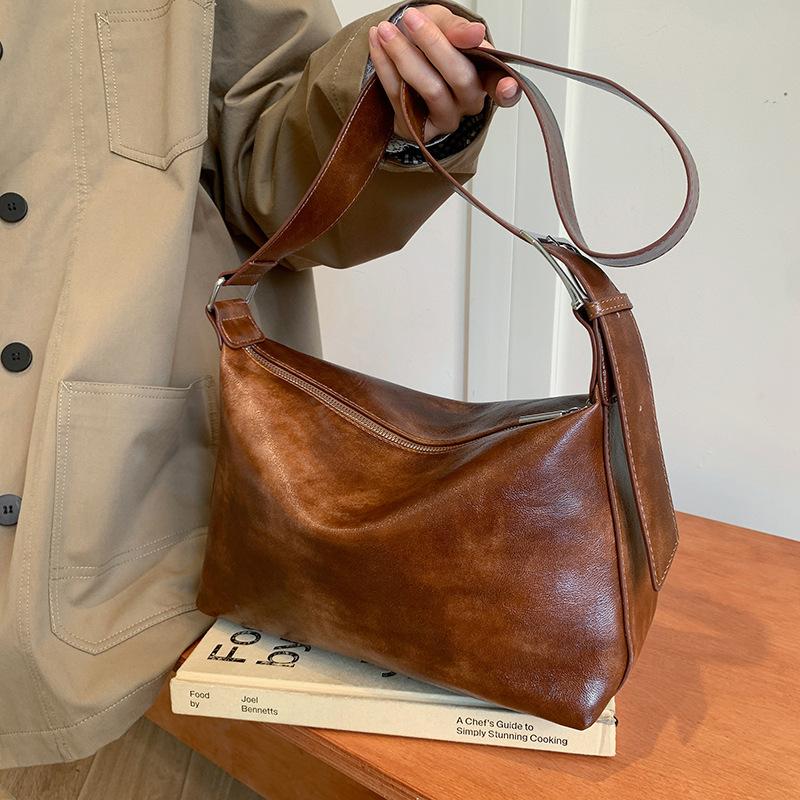 Retro Single Shoulder Armpit Bag, Pillow Bag, Women's Premium Sense Large Capacity Bag, Women's Large Oblique Span Bag