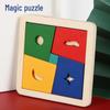 Hexagonal Wooden Geometric Puzzle Blocks for Kids 