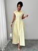 European Style Elegant A-Line Maxi Dress for Women - Waist-Cinching, Spring/Summer 2026 Collection