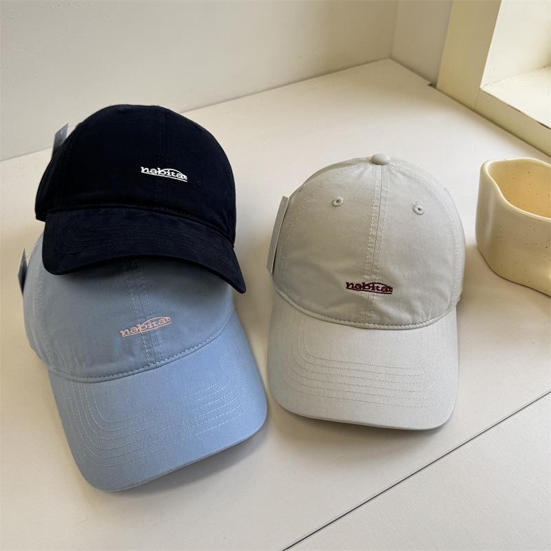 ins soft top simple embroidery baseball cap women spring and summer out of the street wide brim show face small cap couple shade