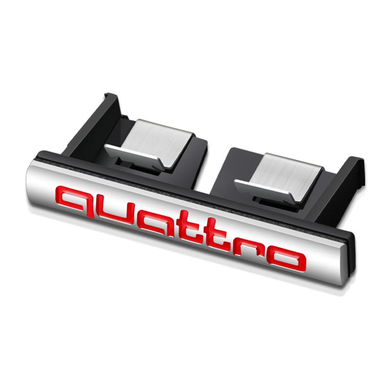 For 6gzjm S3 S4 S5 S6 A3 A4 A5 A6 A7 A8 Q3 Q5 Q7 Car Styling 6 colors Metal Quattro Logo Front Grill Badge Emblem Sticker Decals gzjm6
