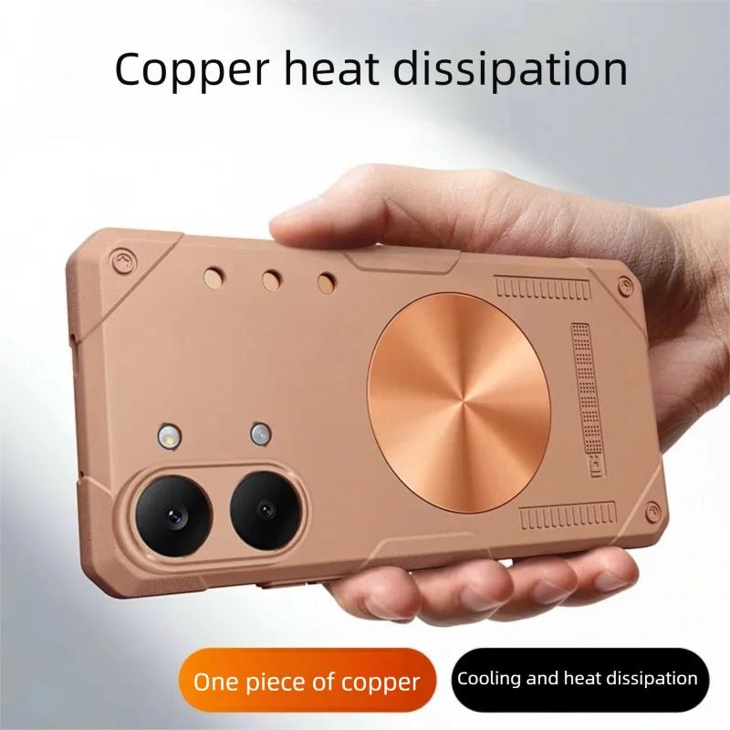 Gaming Dissipate Heat Case for Xiaomi POCO X8 X7 X6 Pro Max Cover Magnetic Copper for Magnet Car Holder Soft Shockproof Shell