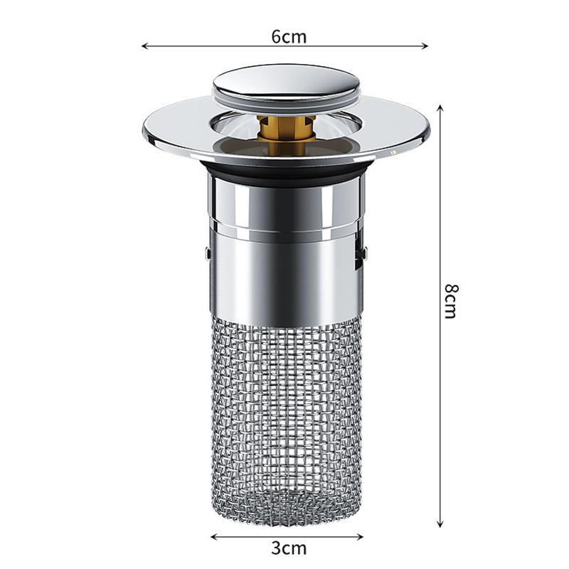 Umyvadlová zátka, proti zápachu, vyskakovací sáček, zátka do umyvadla, lapač vlasů, sítko do sprchy, nerezový filtr, sáček do umyvadla