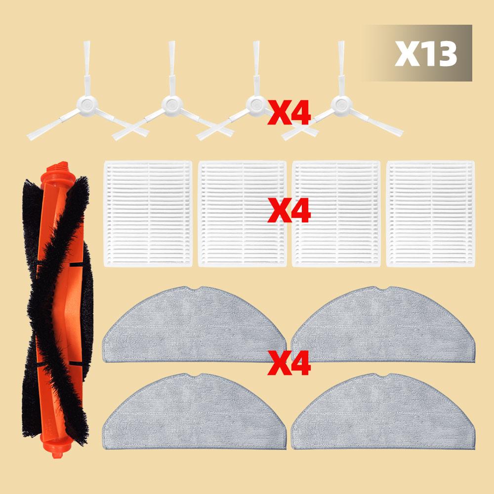 Kompatibel für Xiaomi Roboterstaubsauger S20 / D106 Hauptbürste Seitenbürste Mopptuch Filter Zubehör Ersatzteile