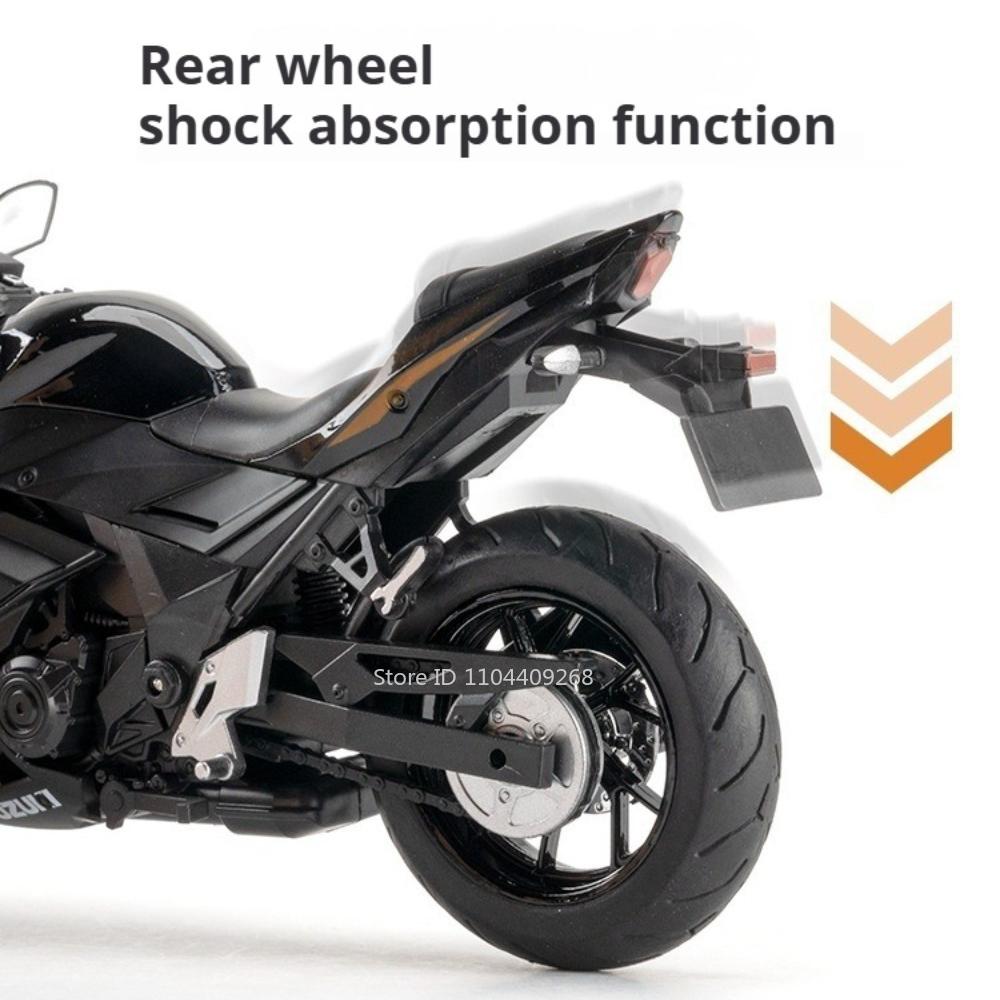 1:12 Alloy Suzuki GSX250R GSX1000R Motorcycle Model Car Toy with Light Wheel Shock Absorption Miniature Vehicle Interactive Toys