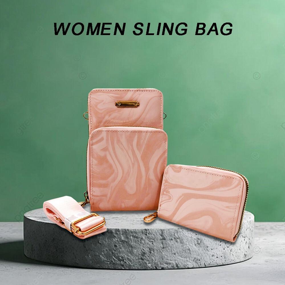

RSINC Women s Mobile Sling Bag 2 Compartment 3Pockets & 4 Card Slot Peach JL167300288412