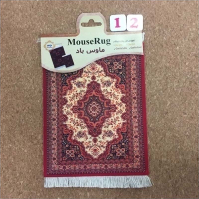 Persian Mini Woven Rug Mat Mouse Pad Vintage Style Rug Pattern Cup Laptop Mouse Pad with Edge Home Desk Decorative Coaster
