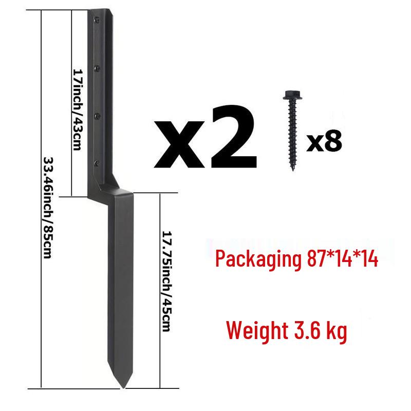 Heavy-Duty Ground Anchors: Inclined Wooden Stake Fence Repair & Thickened Metal Hardware Tools