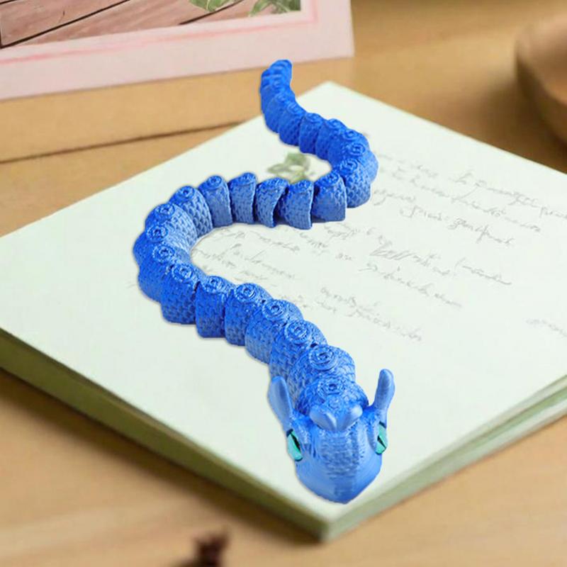 3D Printed Snake Fidget Toy Sensory Fidget Toys For Kids Movable Joint Model Ornaments 2025 Snake Year Desktop Decoration Figure