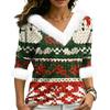 Christmas V-Neck Top with Elegant Cut for Party, Date and Everyday Wear