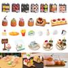 38Styles Dollhouse Miniature Simulation Food Strawberry Waffle Cake Model Diy Kitchen Accessories Resin Dollhouse Decoration