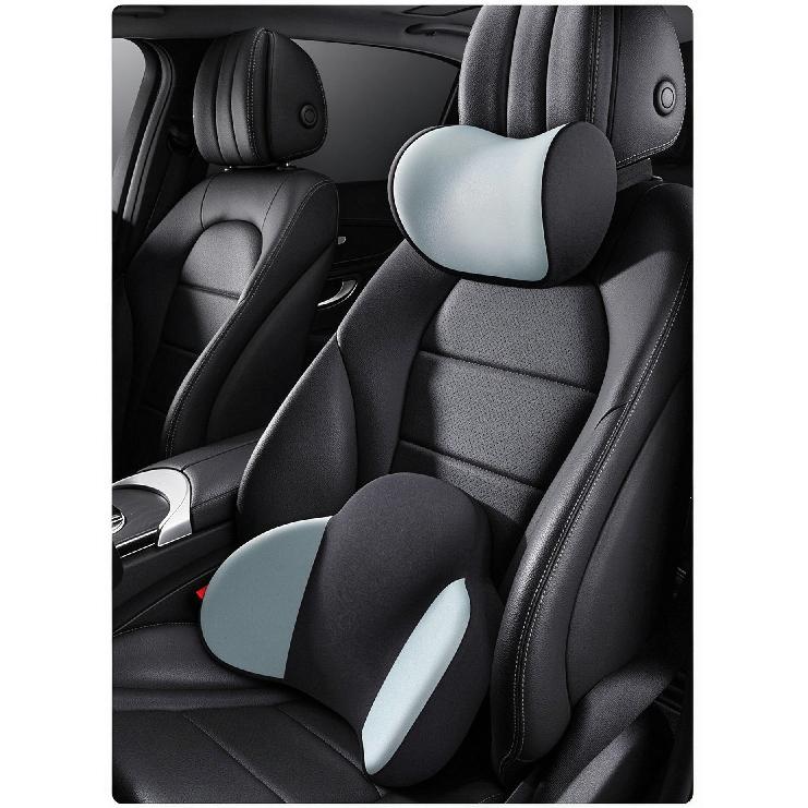 Car Headrest and Lumbar Support, Memory Foam Car Pillow Backrest, Car Waist Cushion, Neck Pillow for Driving Fatigue Relief