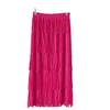 Miyake High-End Women's Tassel Layered Midi Skirt - Versatile & Slimming